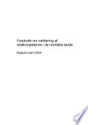 Forstudie om validering af realkompetence i de nordiske land : rapport April 2004 /