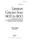 Literature criticism from 1400 to 1800