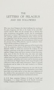 The Letters of Pelagius and his followers /