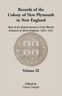 Records of the colony of New Plymouth in New England