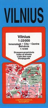 Vilnius : Vilnius 1:23 000, Innenstadt 1:12 000, Strassenverzeichnis = Vilnius 1:23 000, city 1:12 000, index of streets /