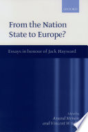 From the nation state to Europe essays in honour of Jack Hayward /