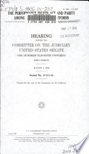 The Performance Rights Act and parity among music delivery platforms : hearing before the Committee on the Judiciary, United States Senate, One Hundred Eleventh Congress, first session, August 4, 2009