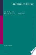 Protocols of justice the pinkas of the Metz rabbinic court 1771-1789 /