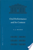 Oral performance and its context /