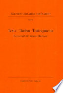 Texte, Theben, Tonfragmente : Festschrift für Günter Burkard /