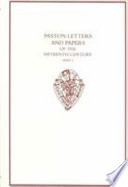 Paston letters and papers of the fifteenth century