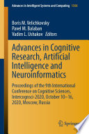 Advances in cognitive research, artificial intelligence and neuroinformatics : proceedings of the 9th International Conference on Cognitive Sciences, Intercognsci-2020, October 10-16, 2020, Moscow, Russia /
