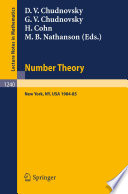 Number theory : a seminar held at the Graduate School and University Center of the City University of New York, 1984-85 /