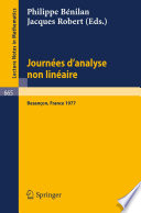 Journées d'analyse non linéaire : proceedings, Beasançon, France, June 1977 /