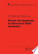 Recent developments in theoretical fluid mechanics : Winter School, Paseky, 1992 /