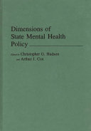 Dimensions of state mental health policy /
