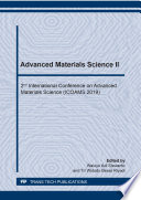 Advanced materials science 2nd International Conference on Advanced Materials Science (ICOAMS 2019) /