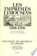 Les imprimés limousins : 1788-1799 /