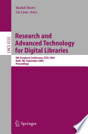 Research and Advanced Technology for Digital Libraries : 8th European Conference, ECDL 2004, Bath, UK, September 12-17, 2004, Proceedings /