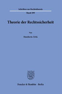Theorie der Rechtssicherheit /
