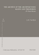 The archive of the architektones Kleon and Theodoros (P. Petrie Kleon) /