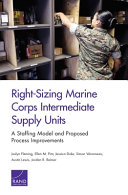 Right-sizing Marine Corps intermediate supply units : a staffing model and proposed process improvements /