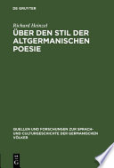 Über den Stil der altgermanischen Poesie /