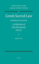 Greek sacred law a collection of new documents (NGSL) /