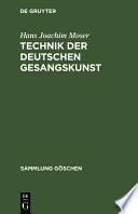 Technik der deutschen Gesangskunst /