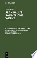Jean Paul's Sämmtliche Werke.