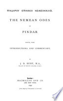 Pindarou Epinikoi Nemeonikais = The Nemean odes of Pindar /