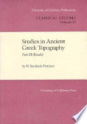 Studies in ancient Greek topography /