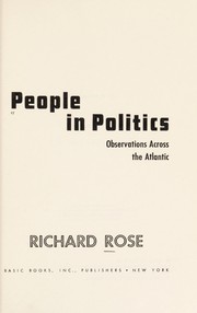 People in politics; observations across the Atlantic