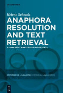 Anaphora resolution and text retrieval : a linguistic analysis of hypertexts /