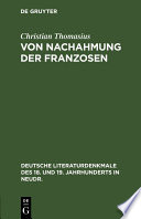 Von Nachahmung der Franzosen /