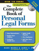 The complete book of personal legal forms plus CD-ROM /